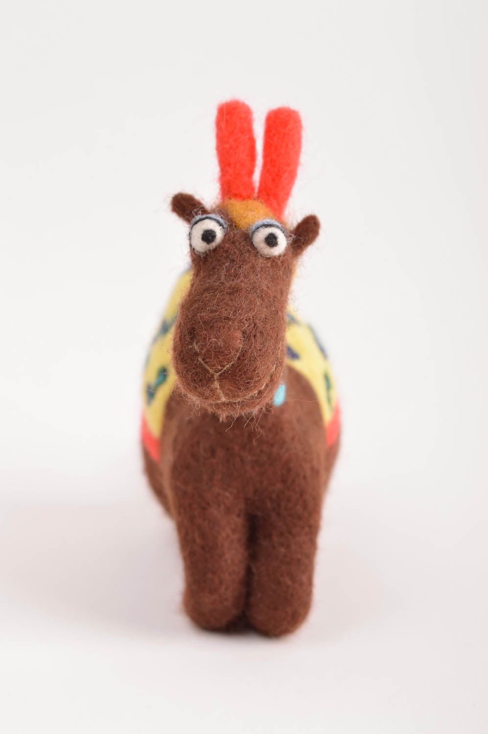 Gefilzte Figur handgefertigt Kamel Spielzeug originelles Geschenk weich foto 5