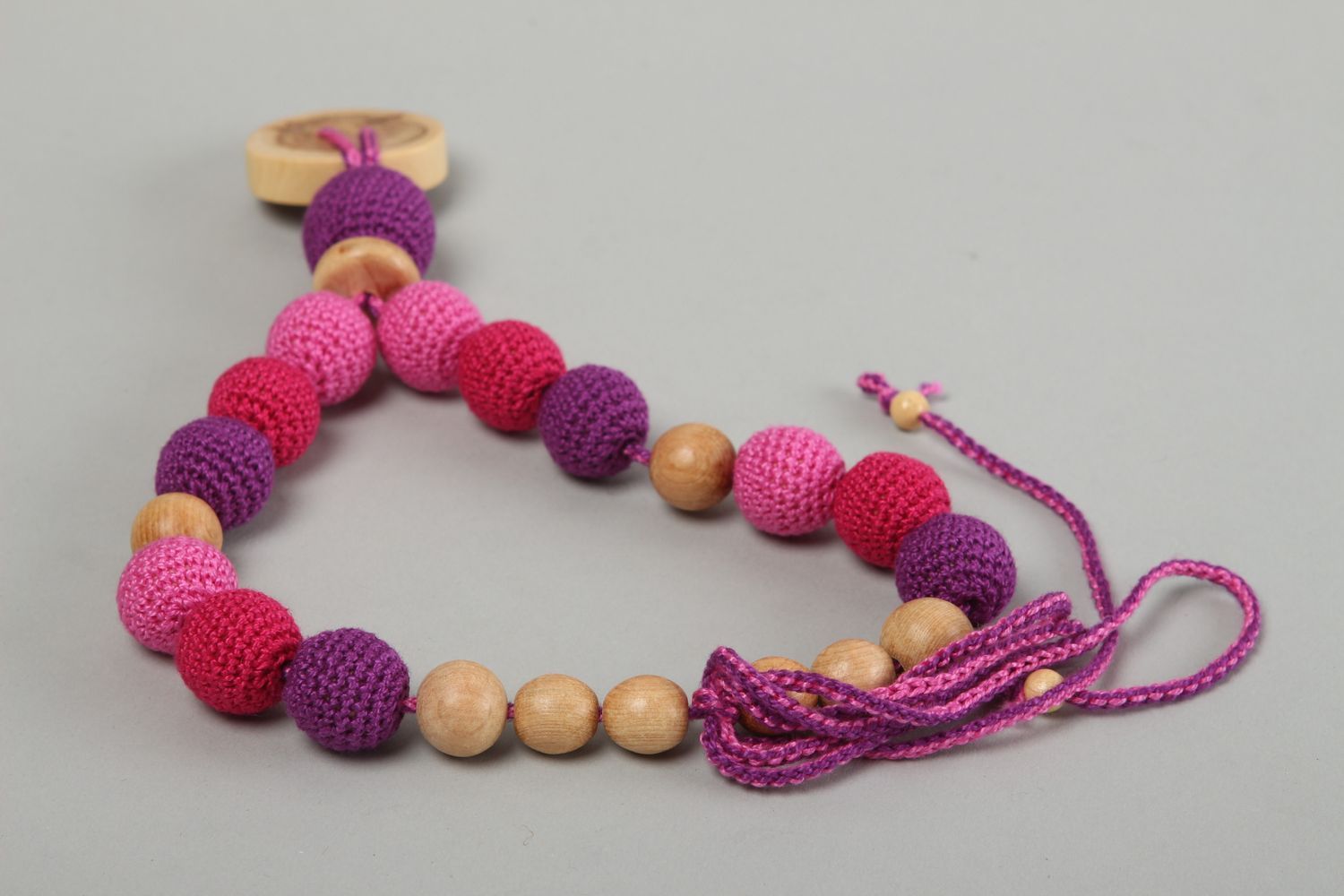 Unusual handmade breastfeeding necklace crochet babywearing necklace gift ideas photo 4