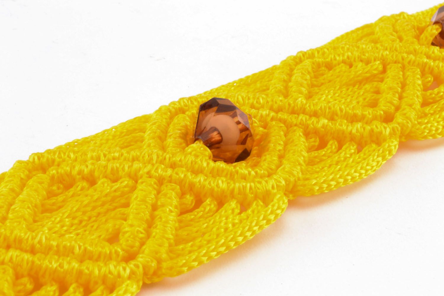 Cintura da donna intrecciata fatta a mano cinghia di fili gialla accessori donna foto 4