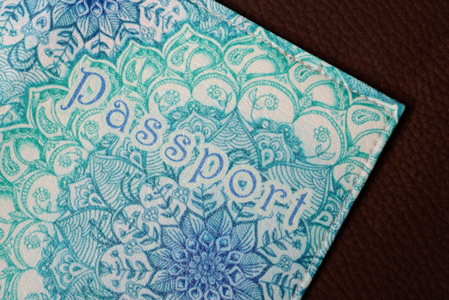 Красивая обложка на паспорт с принтом кожаная фото 4