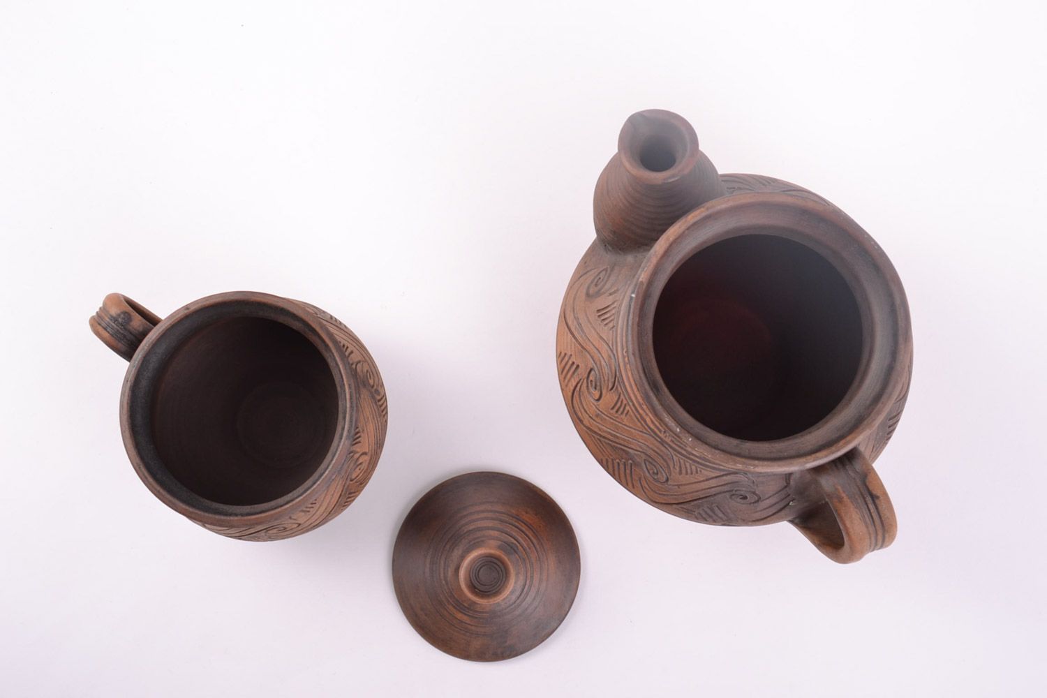 Handmade Teekanne mit Tasse 700 ml und 250 ml Tee Set aus keramik ethnisch foto 4