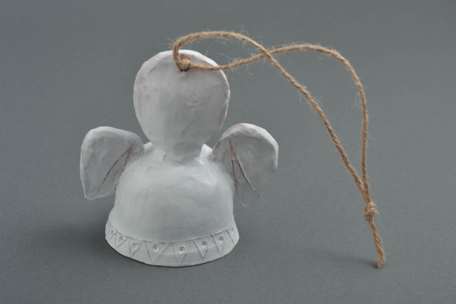 Ton Glöckchen handmade Engel aus Ton Figur aus Ton schön klein für Haus Dekor foto 4