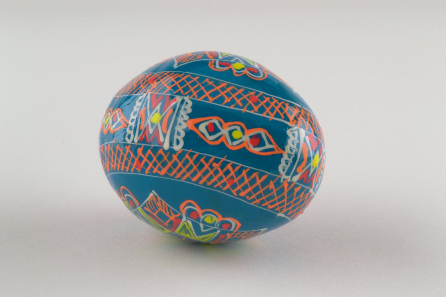 Wooden painted egg Blue photo 5