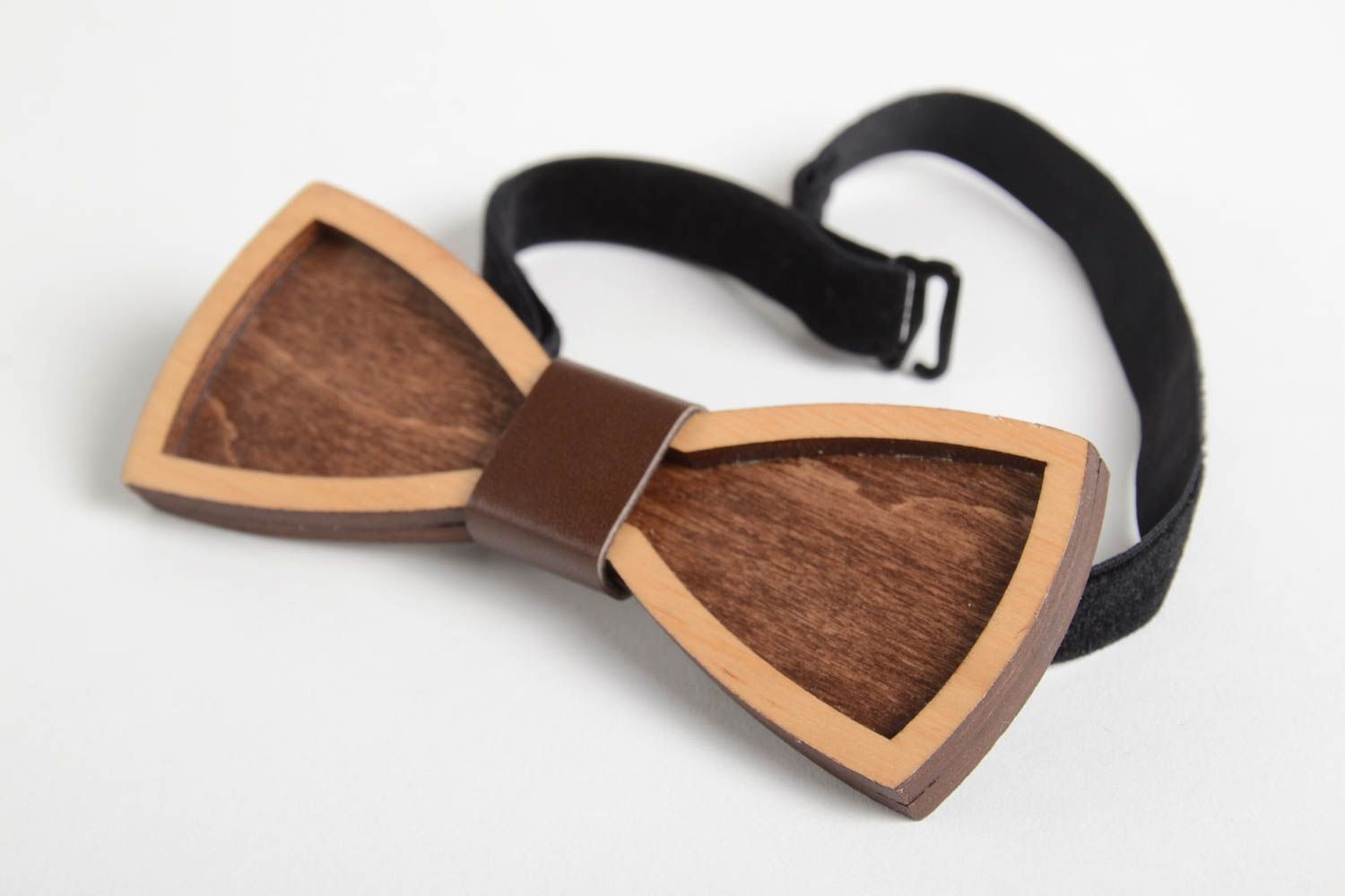 Homemade jewelry wooden bow tie designer accessories fashionable tie cool gifts photo 5