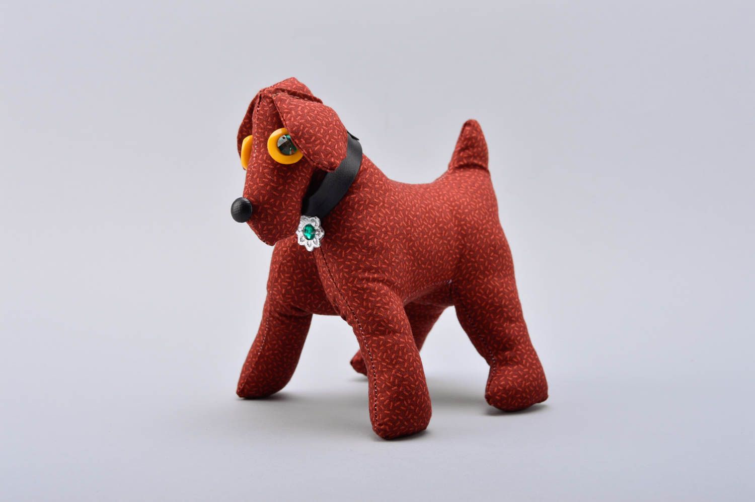 Kuscheltier Hund handgemachte Spielsache für Kinder weiches Stoff Spielzeug foto 4
