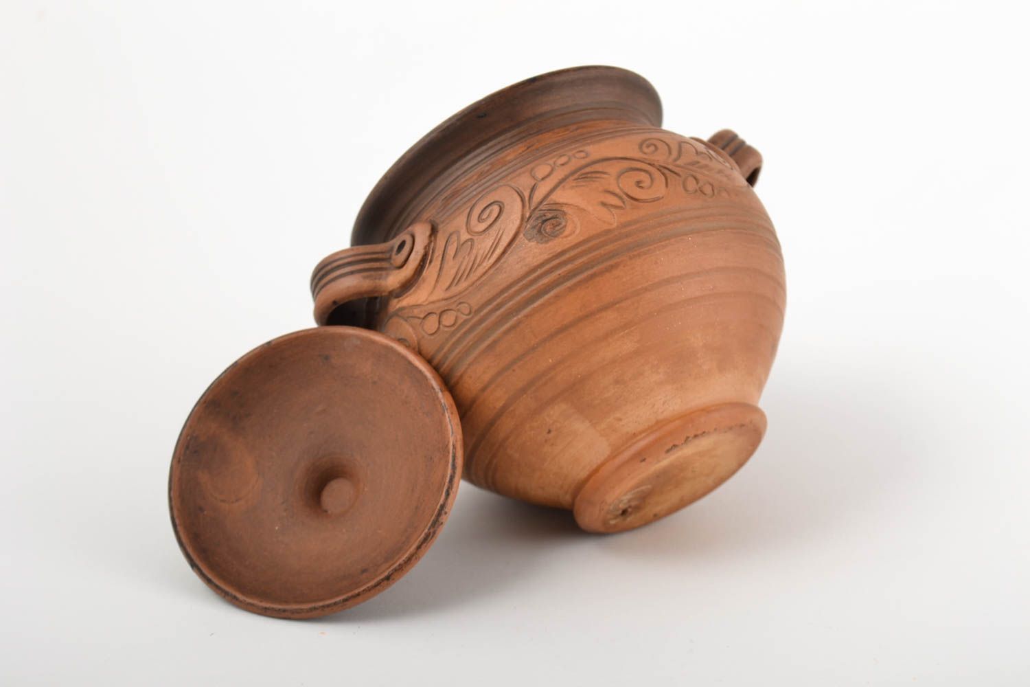 Pote con tapa original tarro de cerámica hecho a mano utensilio de cocina foto 3