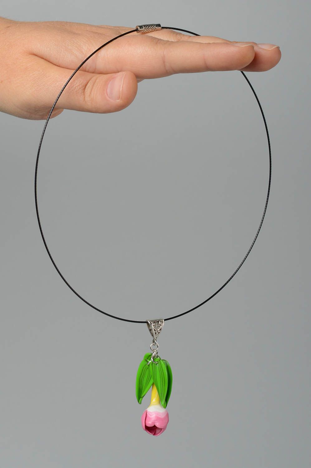 Handmade jewelry polymer clay jewelry plastic pendant flower pendant girl gift photo 5