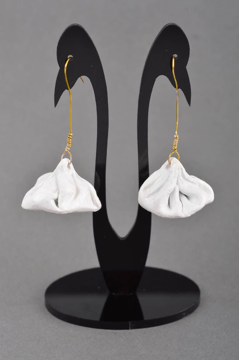 Schmuck aus Keramik handmade Ohrschmuck Damen weiße Ohrringe für Damen foto 1