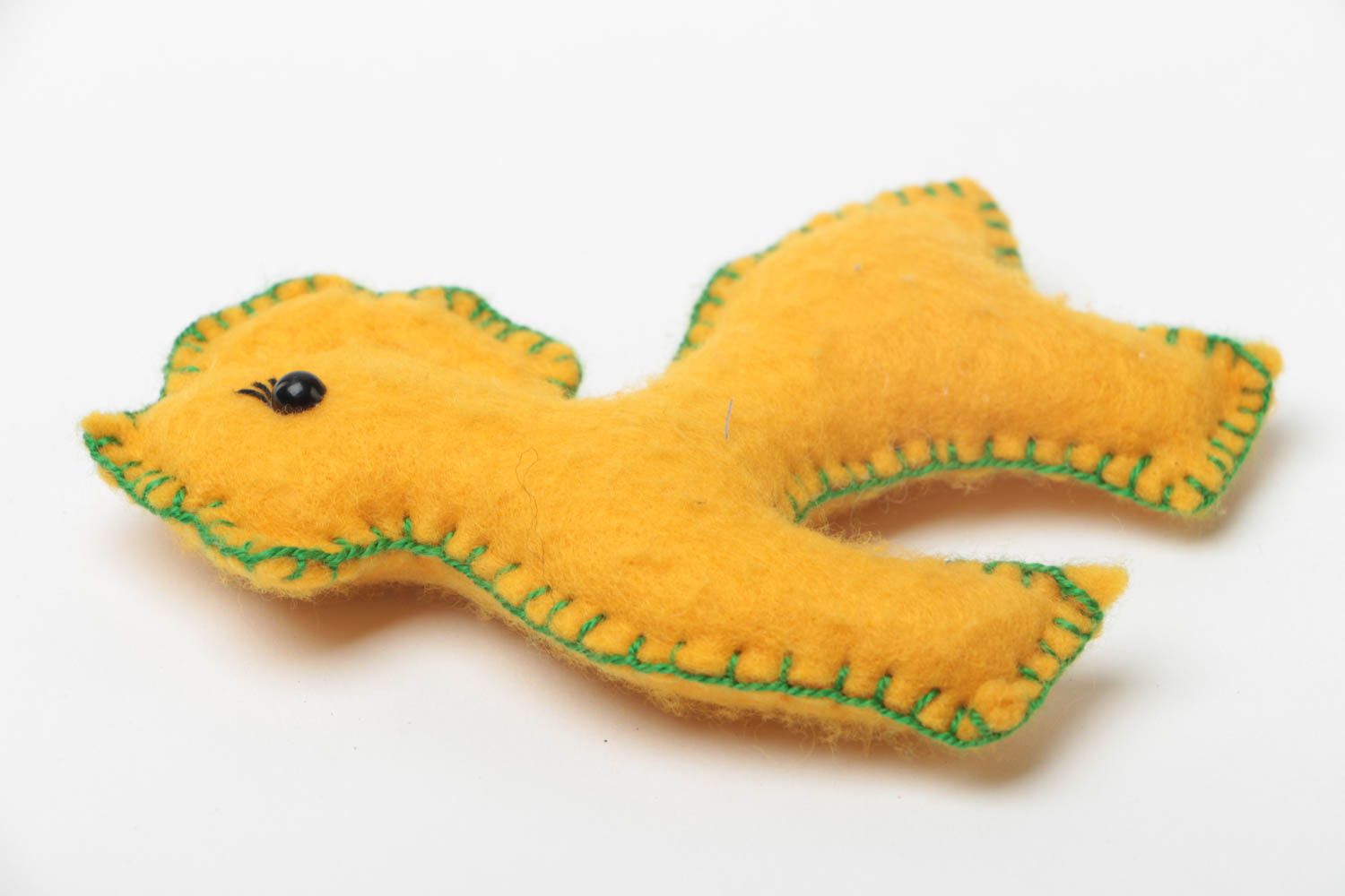 Yellow horse toy made of felt soft handmade unusual designer present for child photo 2
