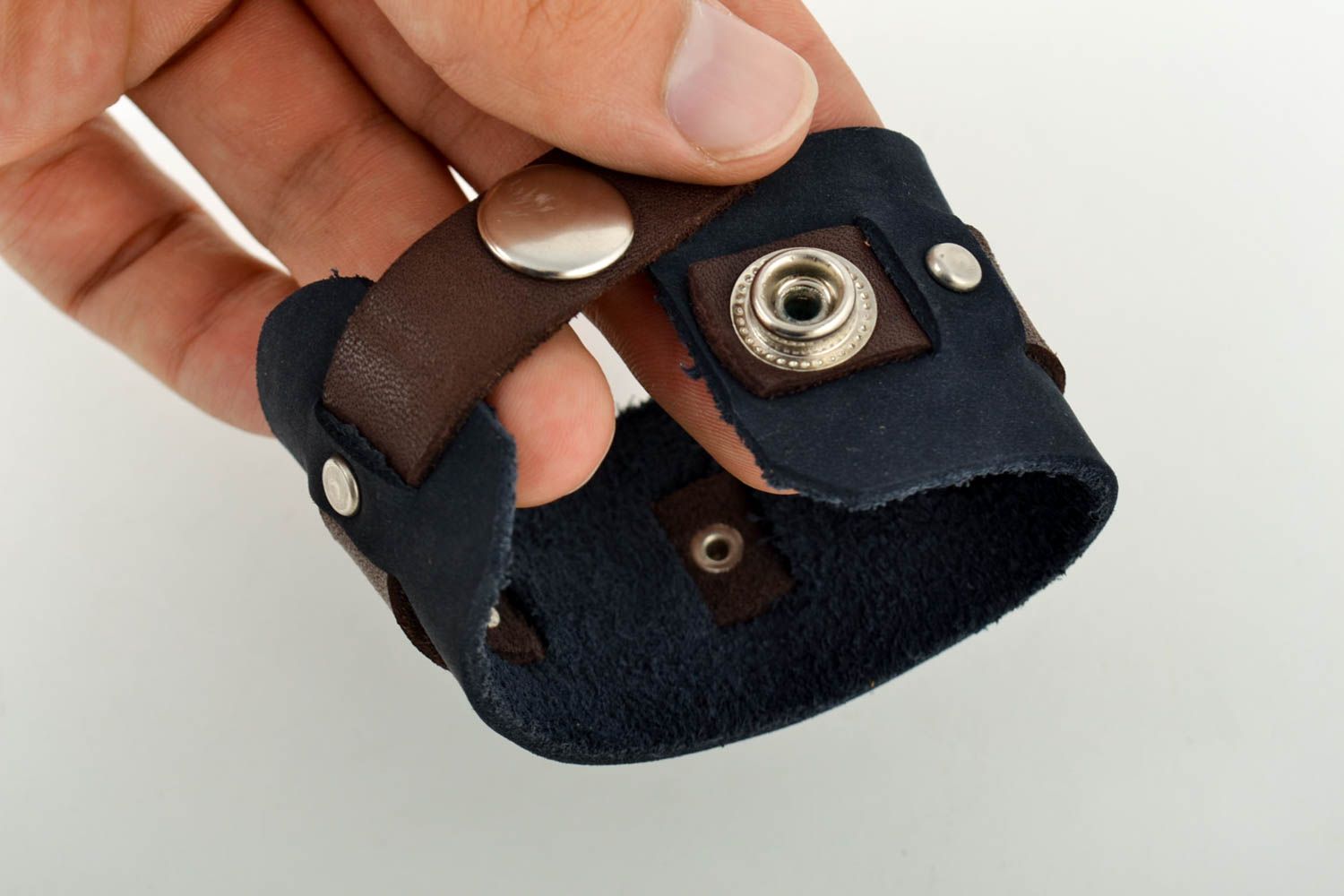 Leder Armband handmade breit Schmuck für Frauen Armbänder für Männer unisex foto 5