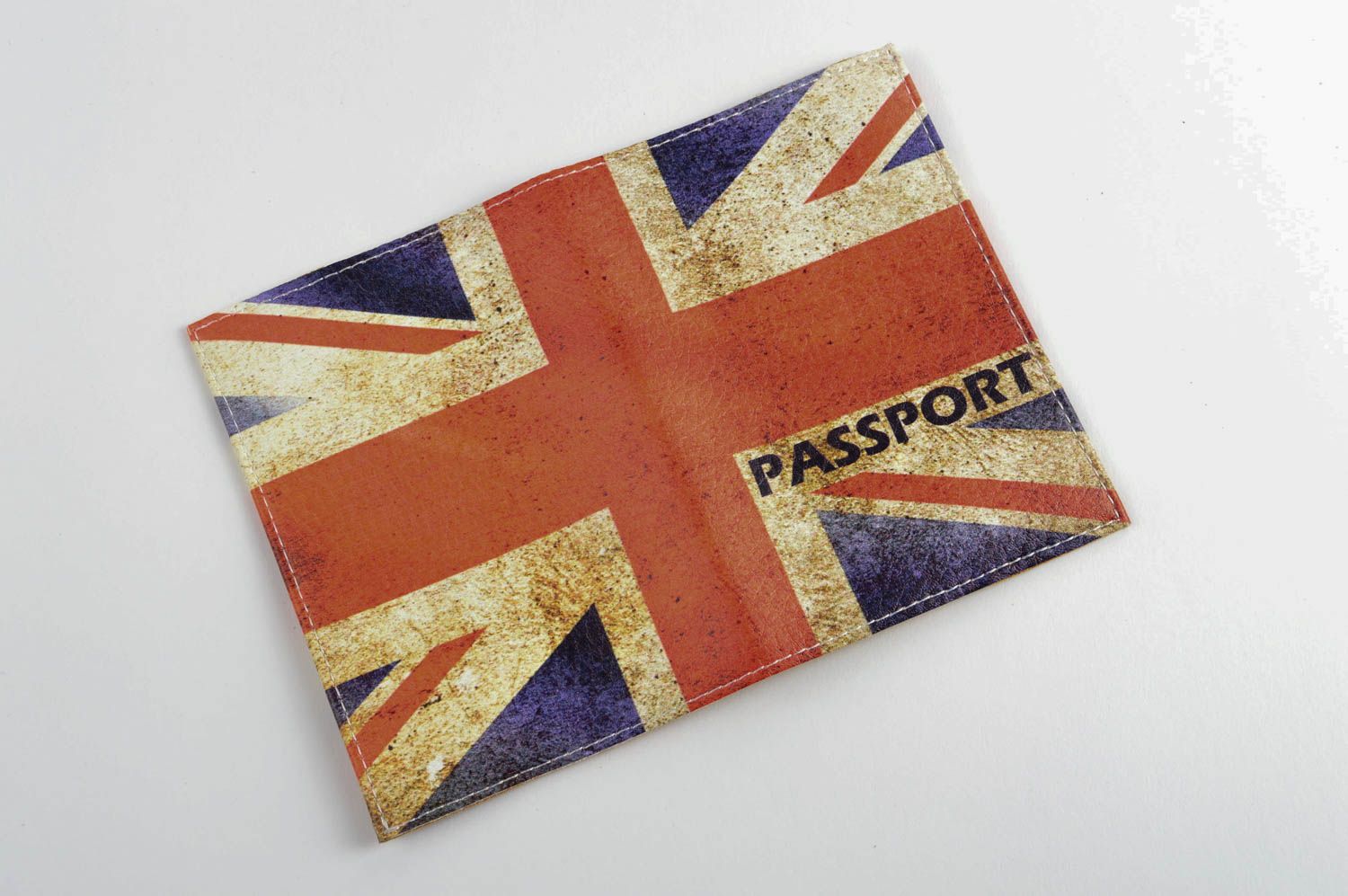 Обложка для паспорта handmade оригинальный подарок кожаный аксессуар Флаг фото 4