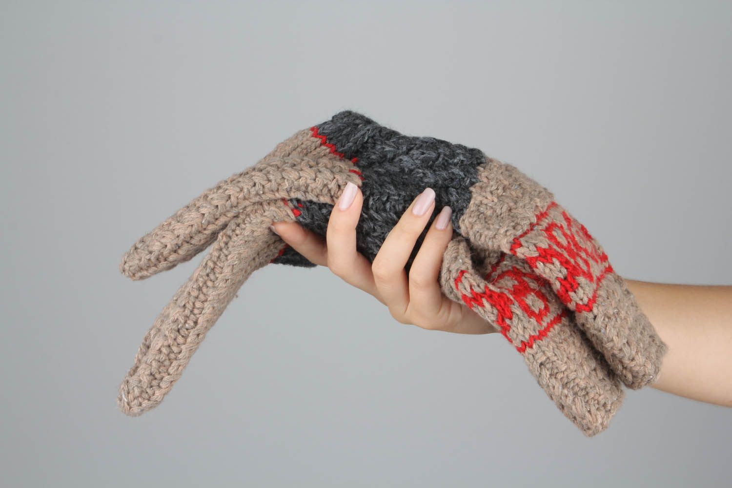 Meias de mulheres quentes altas de fios de lã tricotadas à mão  foto 5
