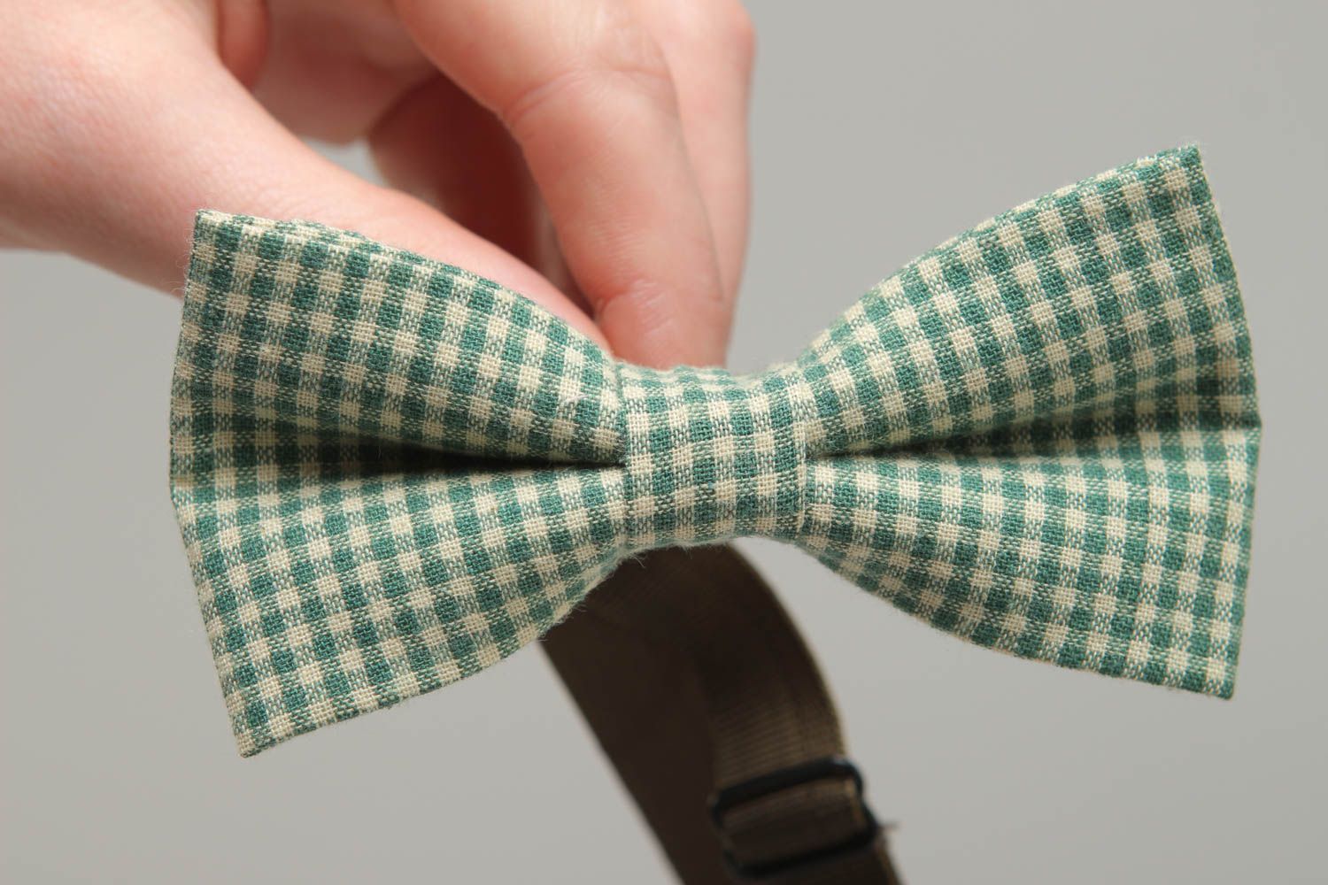 Unusual cotton fabric bow tie photo 4