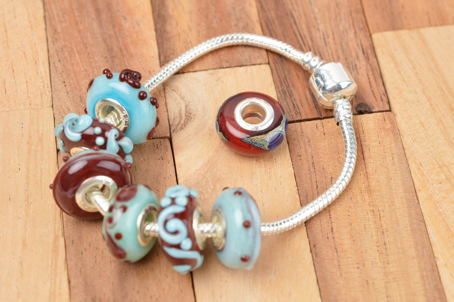 Handmade glass beads and charm lampwork beads jewelry making findings glass bead photo 5