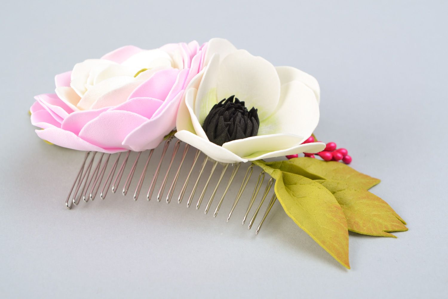 Handmade hair comb designer hair comb unusual accessory for women flower comb photo 5