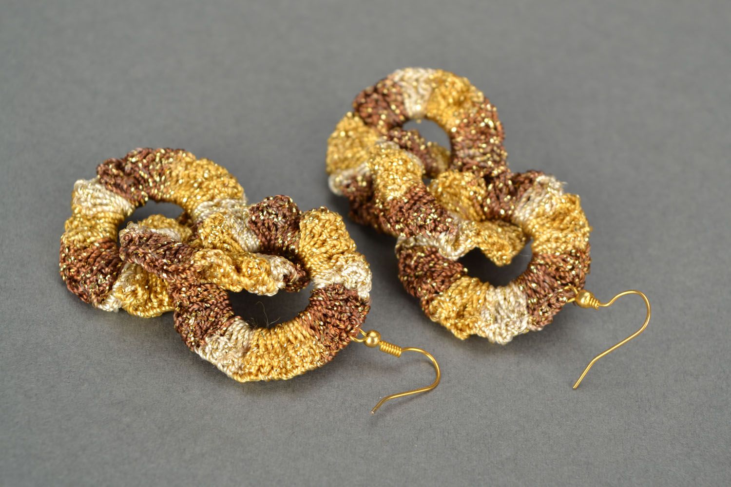 Homemade crochet earrings photo 3