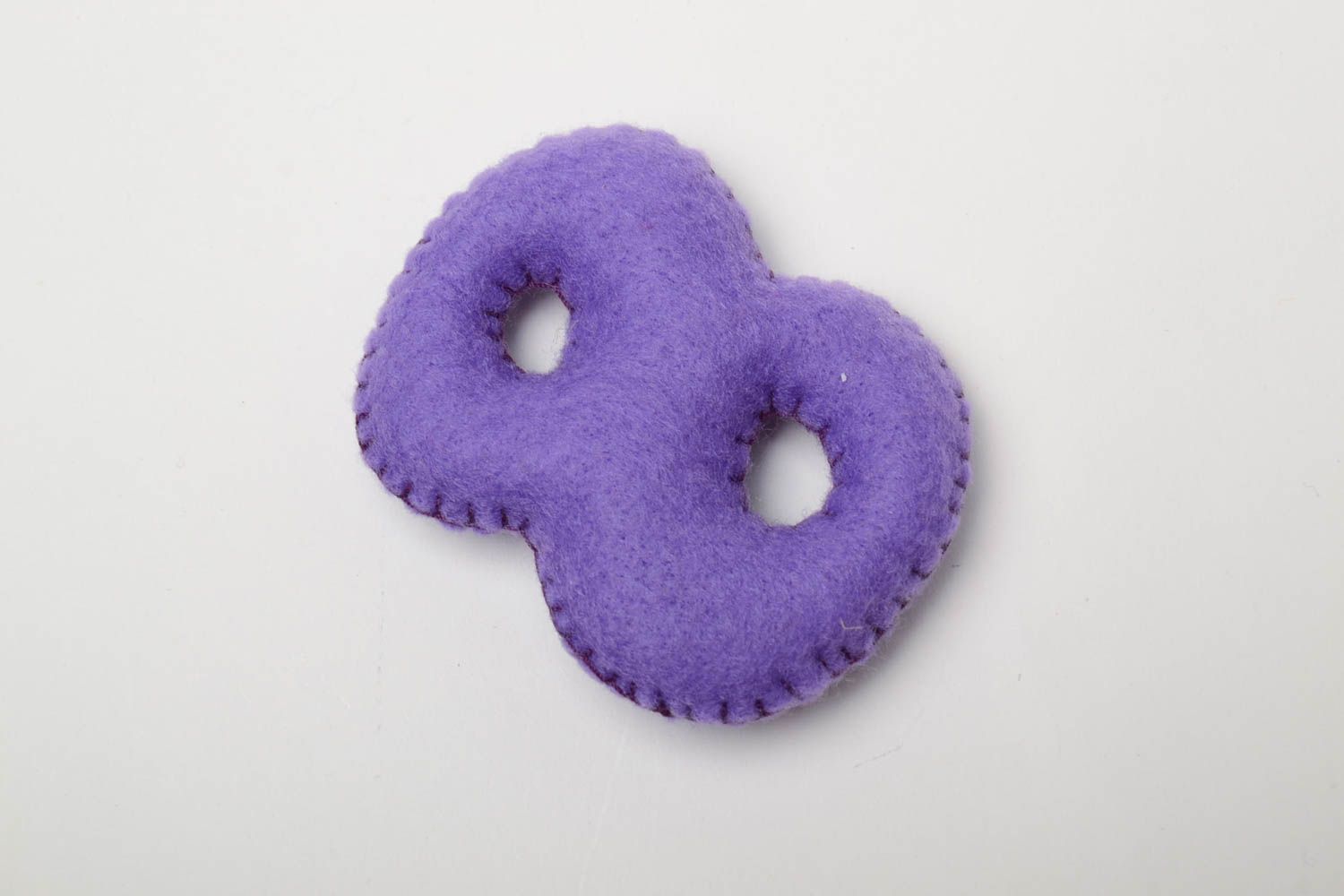 Handmade small violet felt educational soft toy number 8 for count studying photo 3
