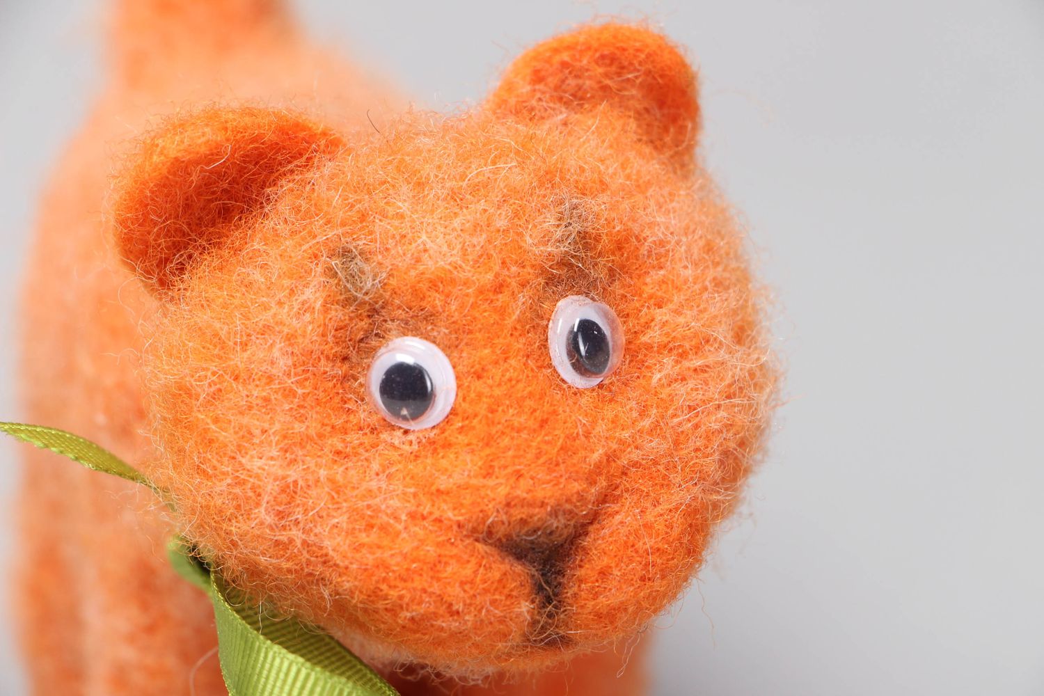 Felted wool toy Red Cat photo 2