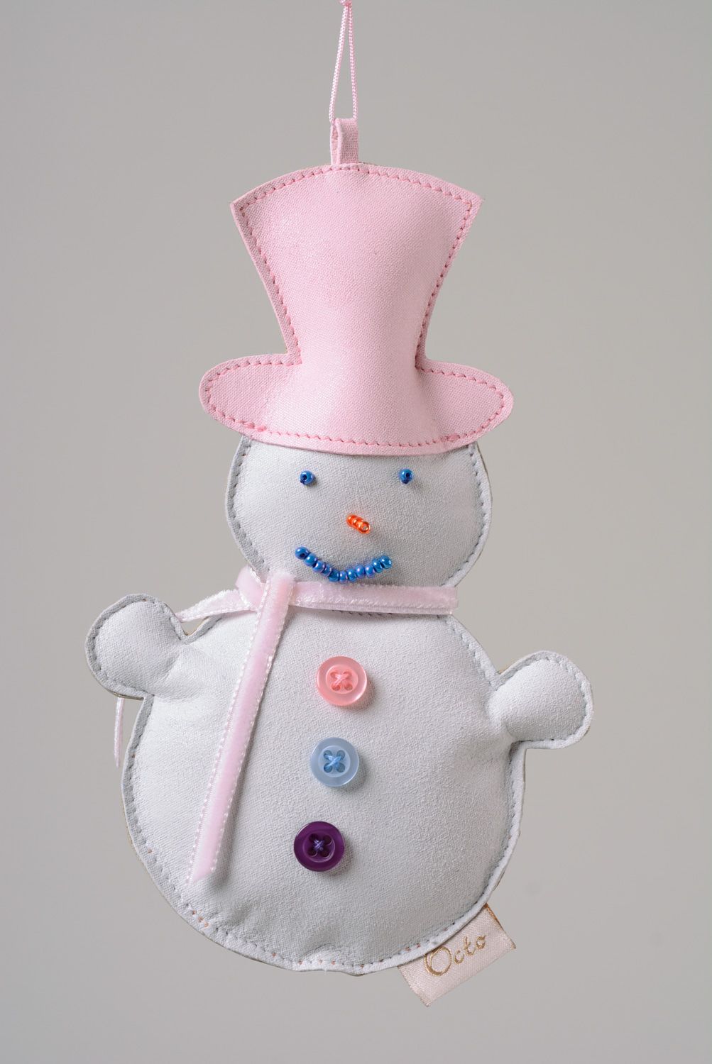 Llavero de cuero original con forma de muñeco de nieve para niños foto 1