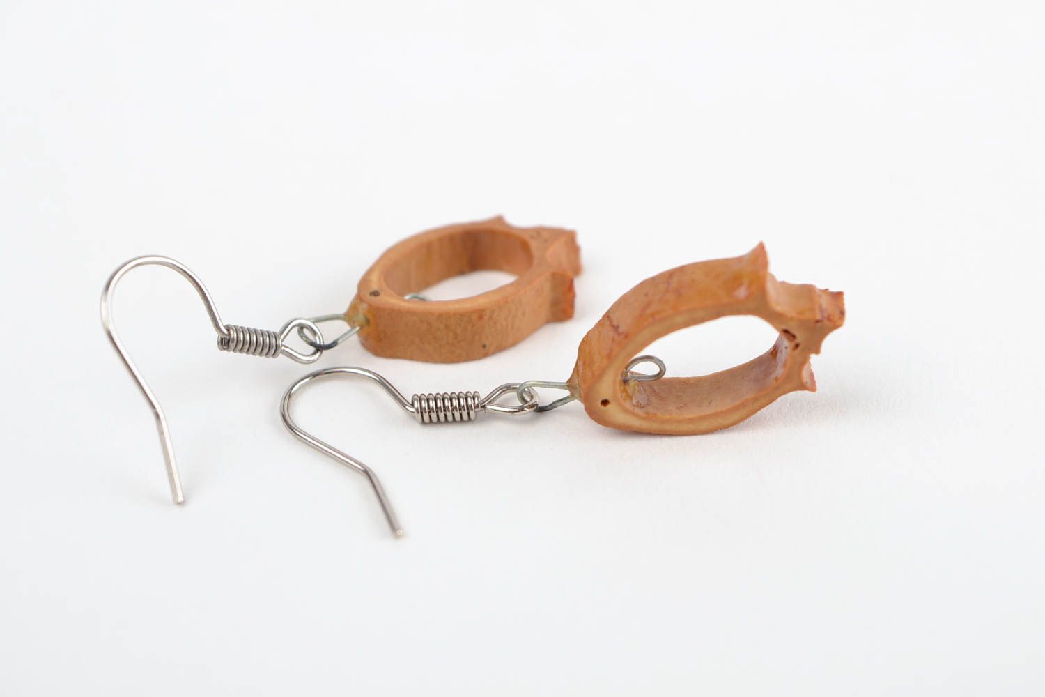 Schmuck handgemacht Ohrringe aus Holz Damen Ohrringe Modeschmuck Ohrringe klein foto 5