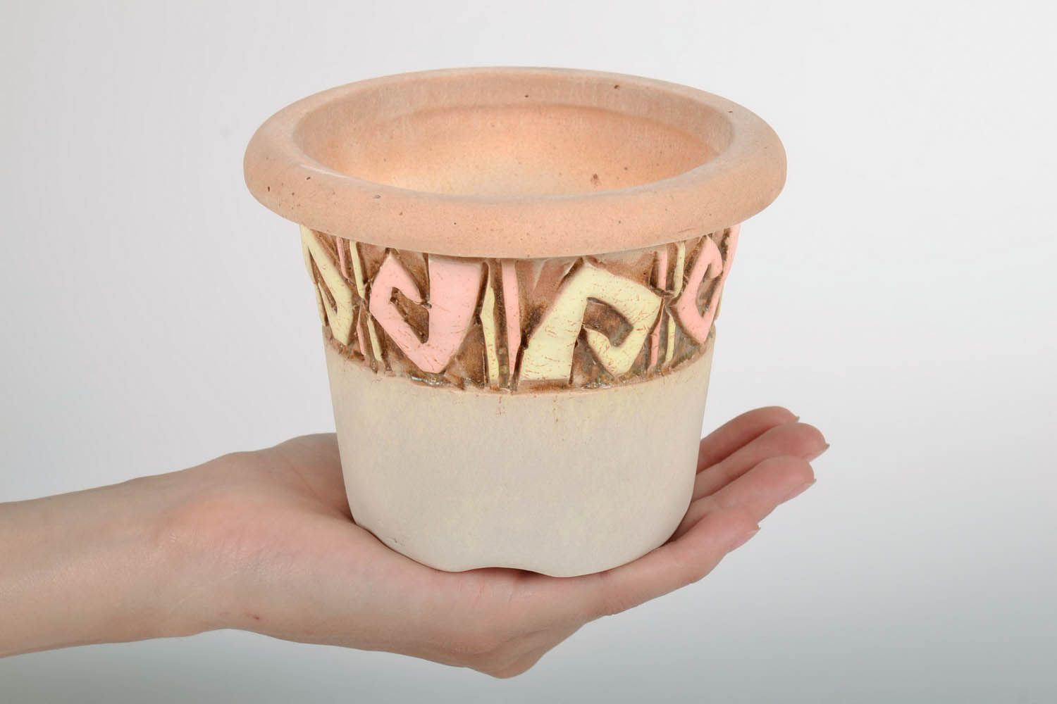 Vaso in ceramica per piante fatto a mano vaso per fiori con sottovaso  foto 5