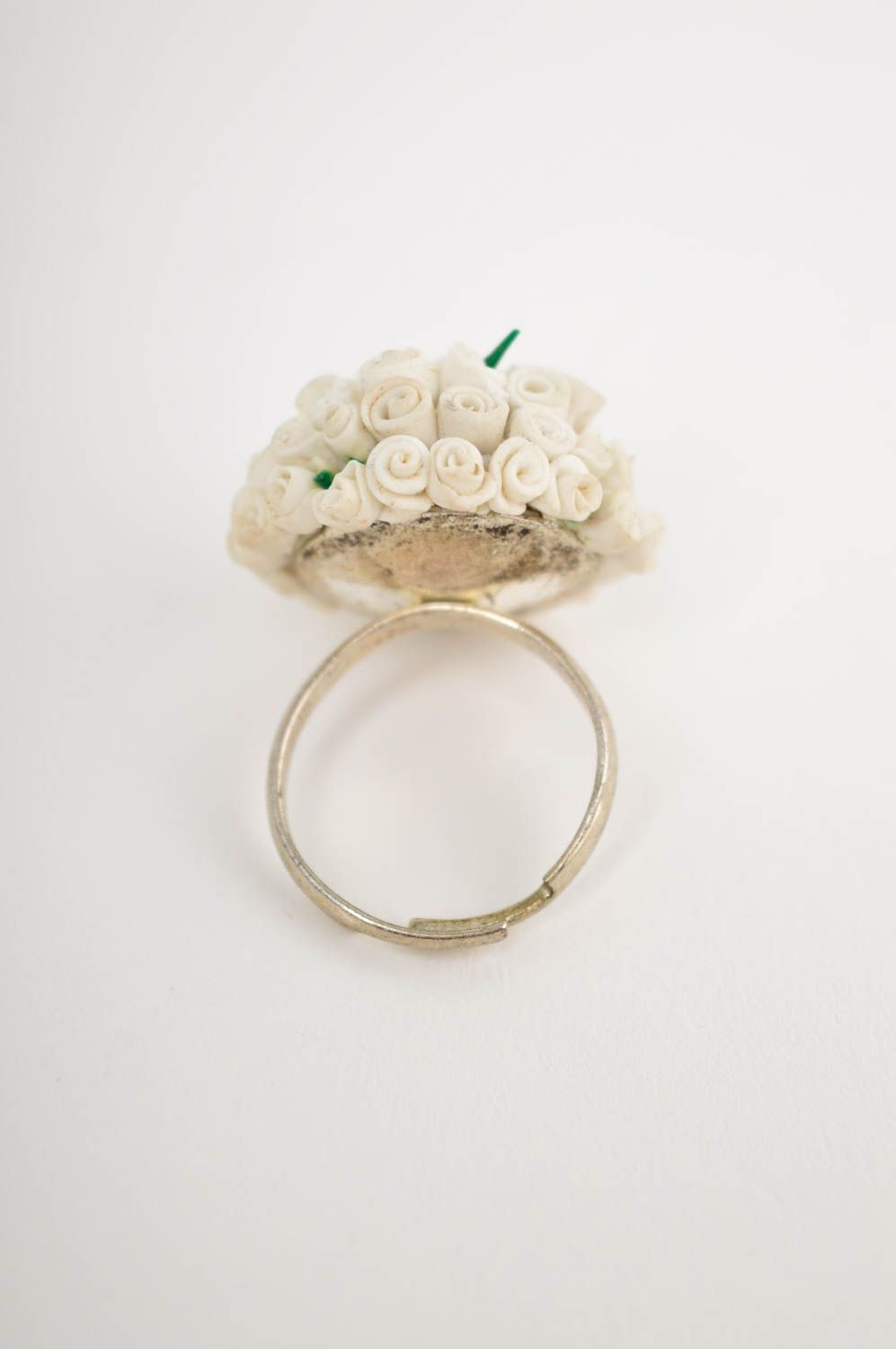 Кольцо ручной работы украшение кольцо нежное украшение из полимерной глины фото 5