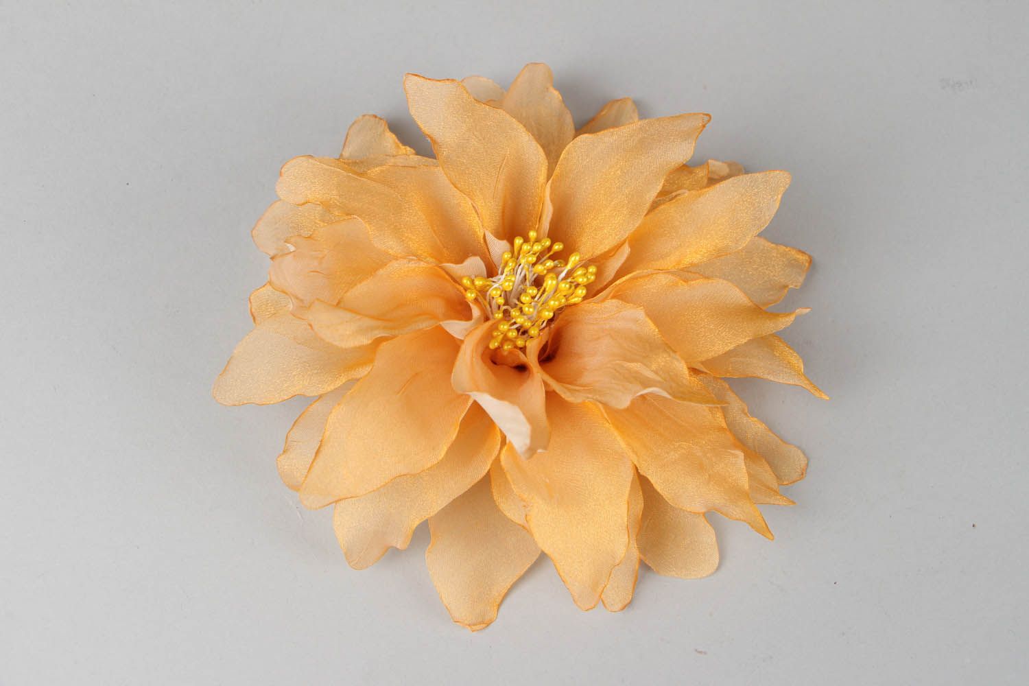 Brosche-Haarspange Blume Gelbe Georgine foto 1