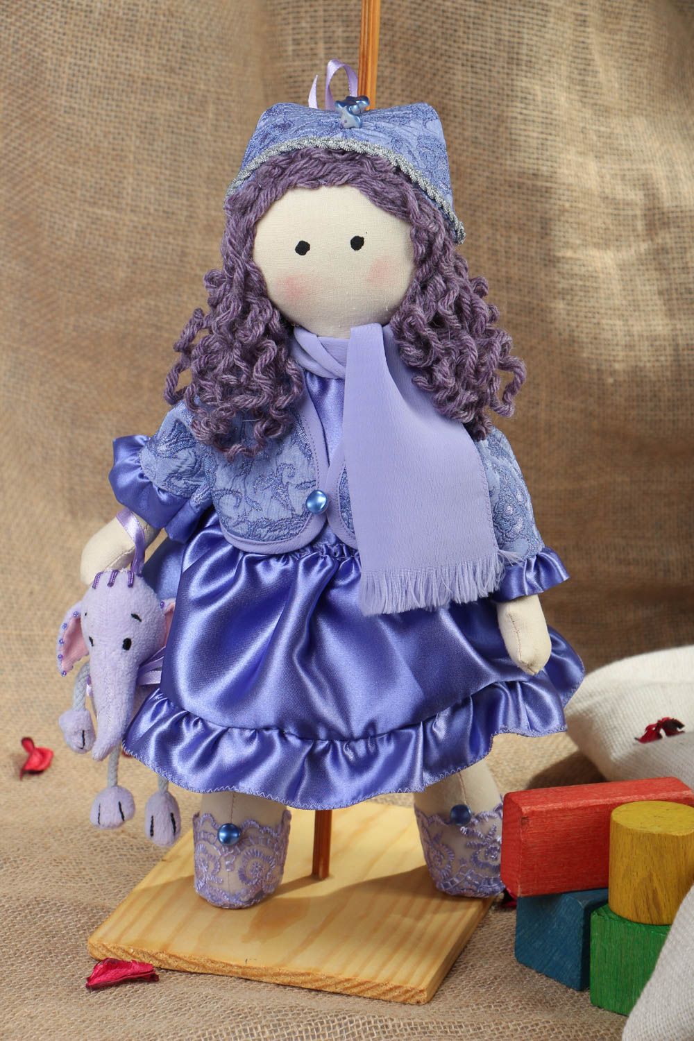Fabric doll with a stand photo 5