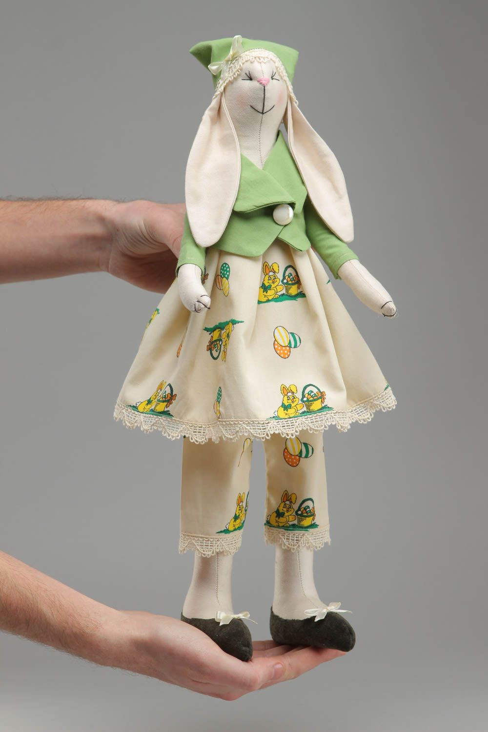 Handmade fabric soft toy Rabbit photo 4