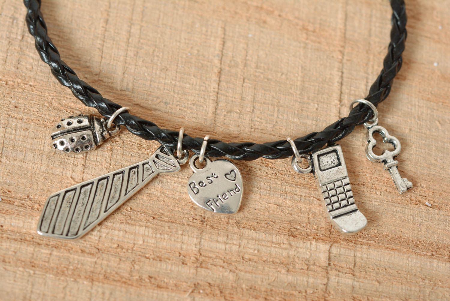 Cord bracelet handmade bracelet leather jewelry charm bracelet gifts for girl photo 2