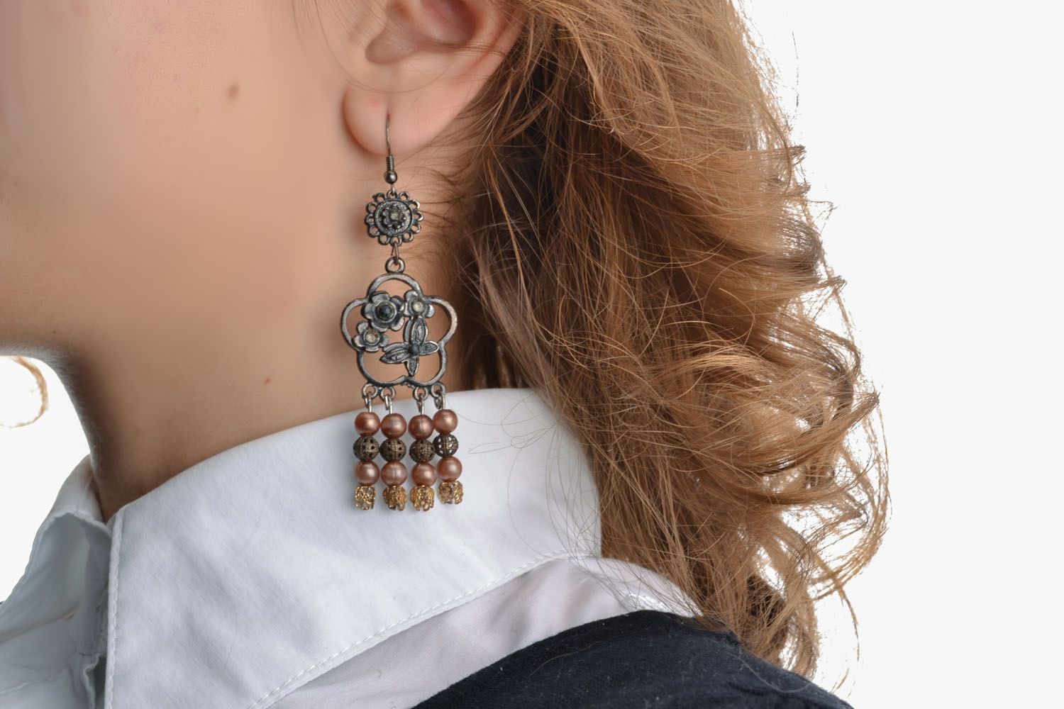 Handmade metal earrings photo 5