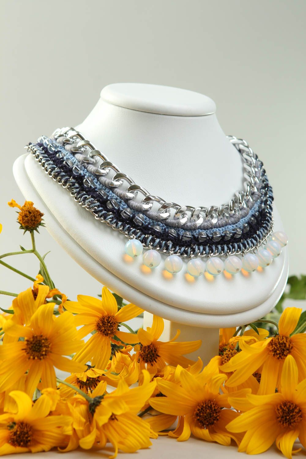 Handmade chain necklace modern necklace handmade accessories stylish jewelry photo 1