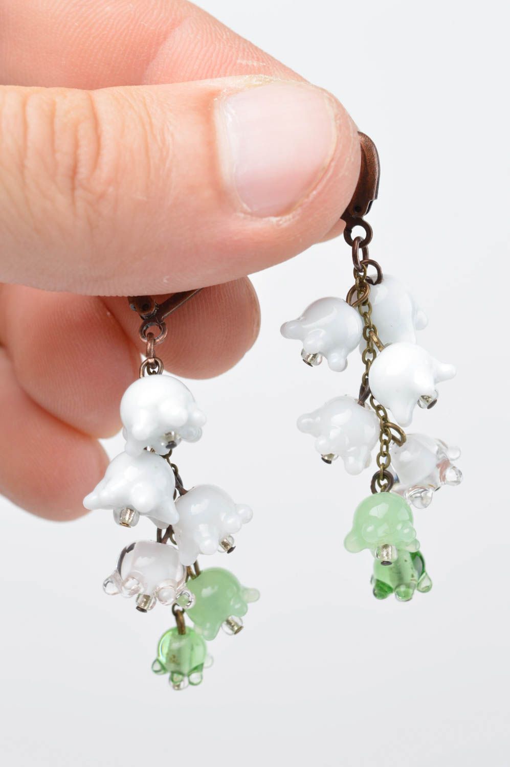 Beautiful handmade glass earrings designer earrings accessories for girls photo 5