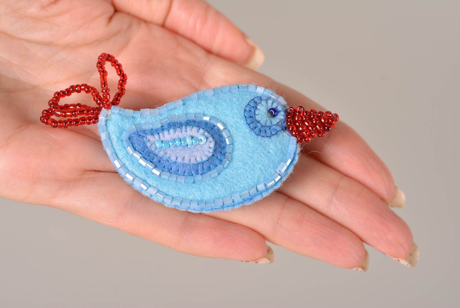 Handmade Schmuck Brosche Accessoires für Frauen Geschenk für Frauen blauer Vogel foto 3