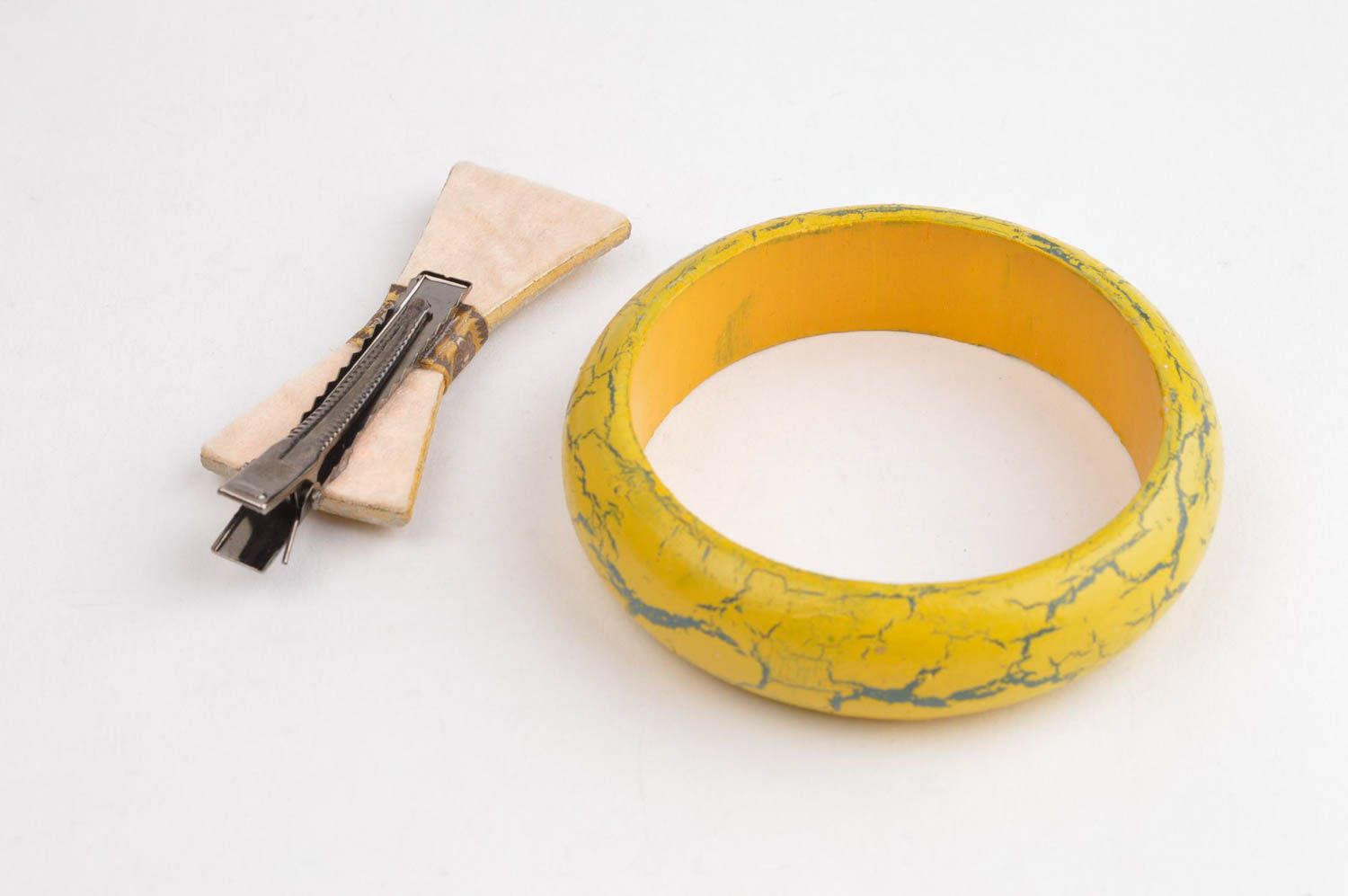 Handgemachter Schmuck Holz Armband Haarspange Schleife Porzellan Frauen Geschenk foto 3