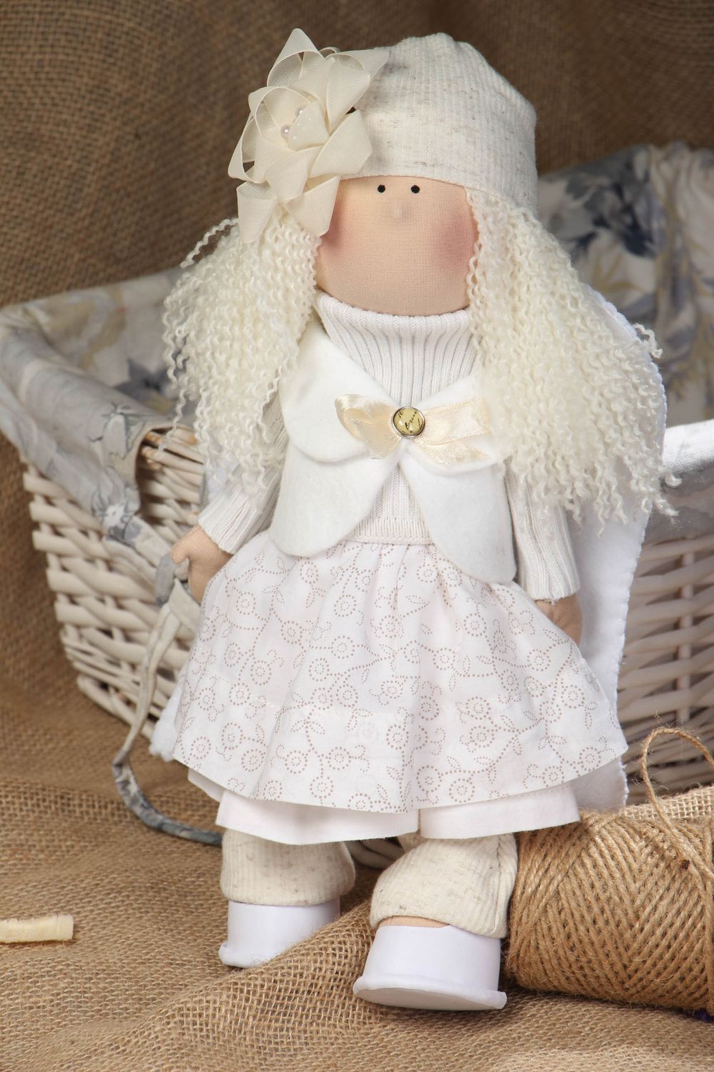 Кукла ручной работы из трикотажа Ангел-девочка фото 5