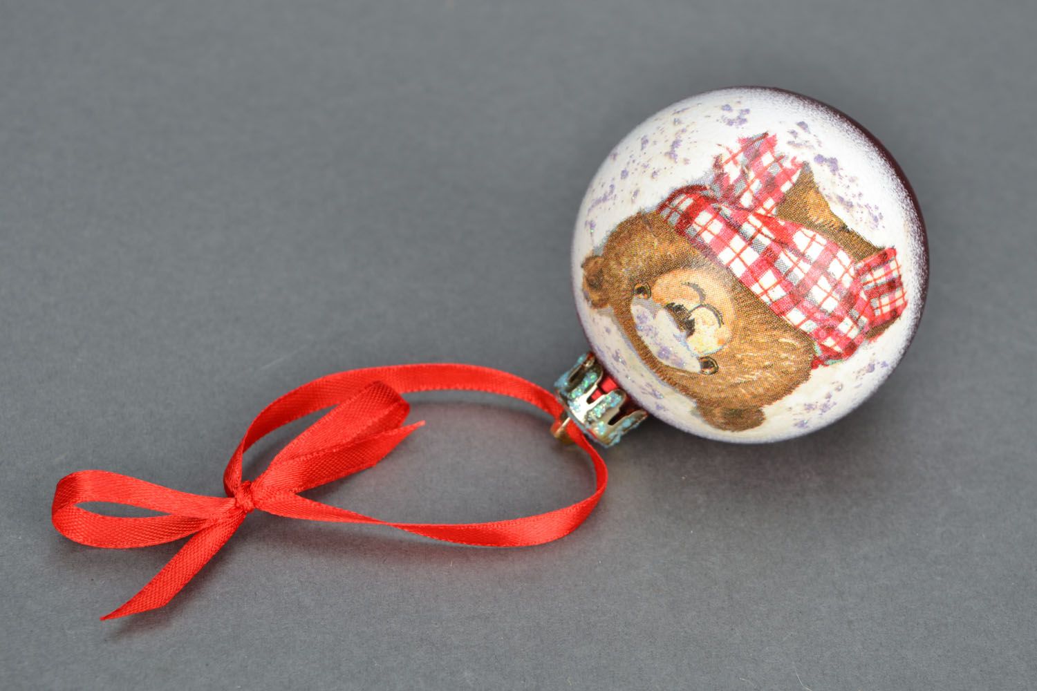 Christmas tree decoration Ball with Bear photo 5
