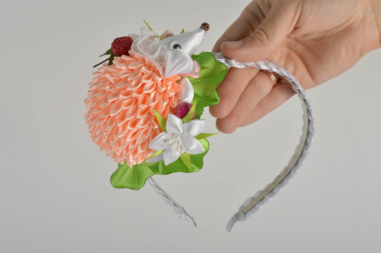 Blumen Haarreif handgefertigt Accessoire für Frauen Haar Schmuck Igel foto 5