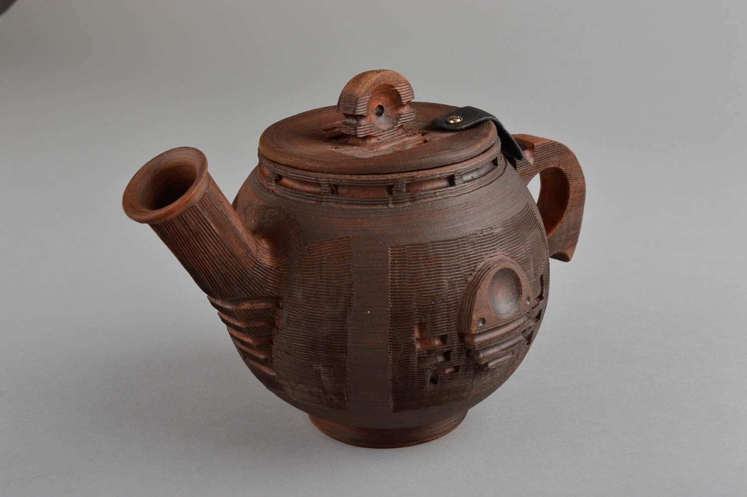 Handmade ceramic teapot beautiful clay teapot design pottery kitchenware photo 4