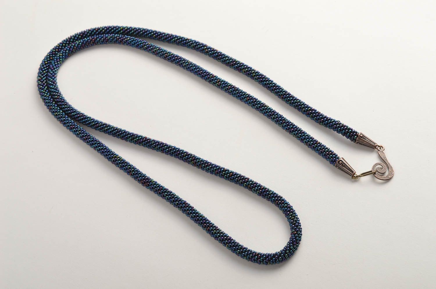 Halskette für Damen Schmuck handgemacht Modeschmuck Halskette in Blau schön foto 2