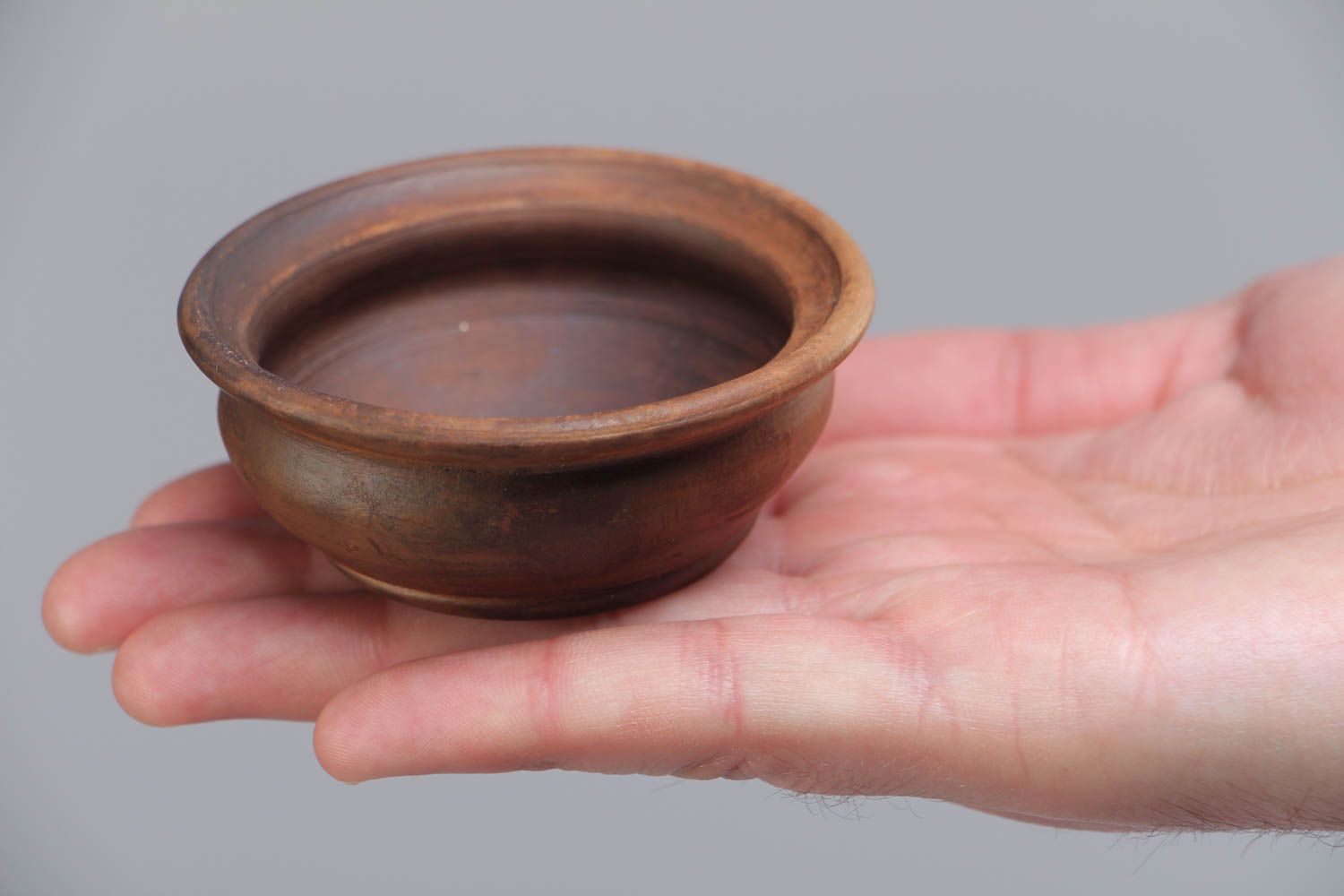 Handmade small ceramic pot for salt kilned with the use of milk for 40 ml photo 5