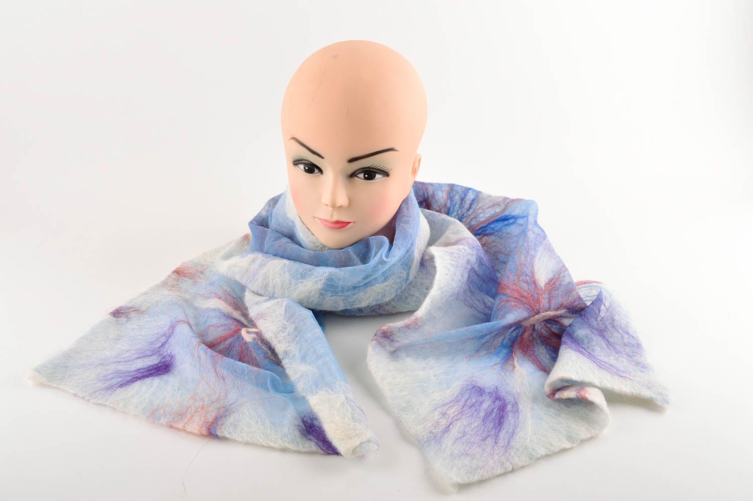 Handmade womens scarf designer scarf warm scarf wool felting designer accessory photo 1