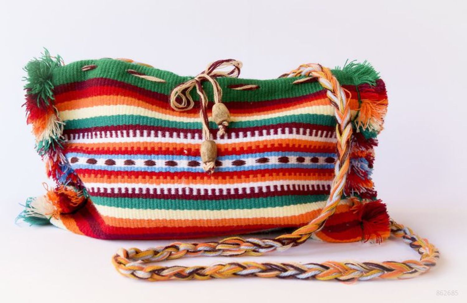 Borsa in stile etnico di lana fatta a mano Borsetta etnica Accessori donna  
 foto 1