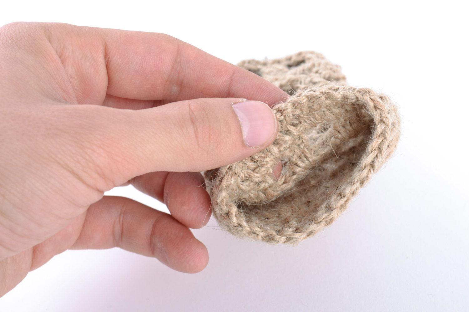 Étui portable fait main en ficelle accessoire textile original tricoté photo 2