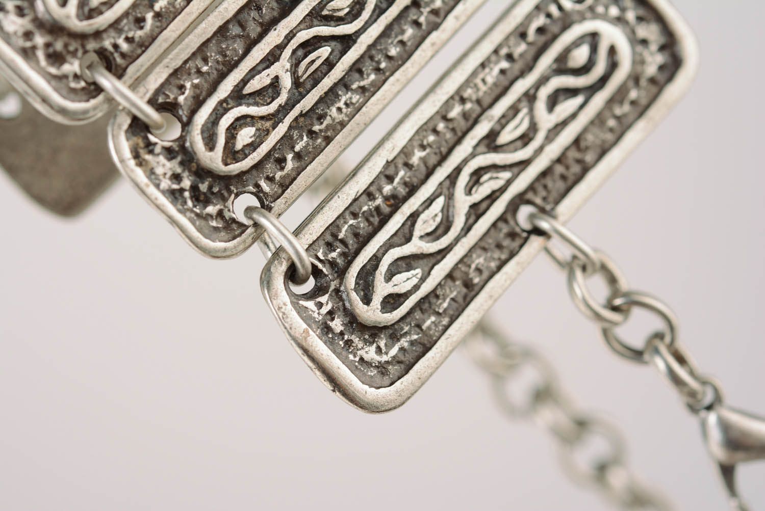 Bracelete largo de metal pulseiras femininas de metal foto 2