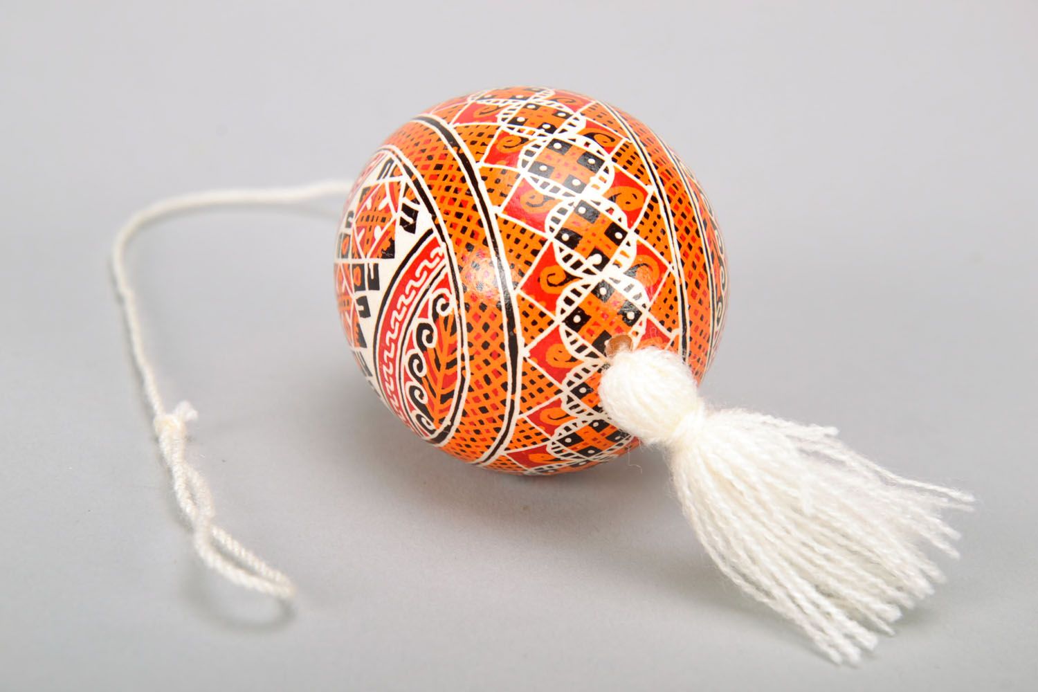 Painted egg with a tassel photo 4