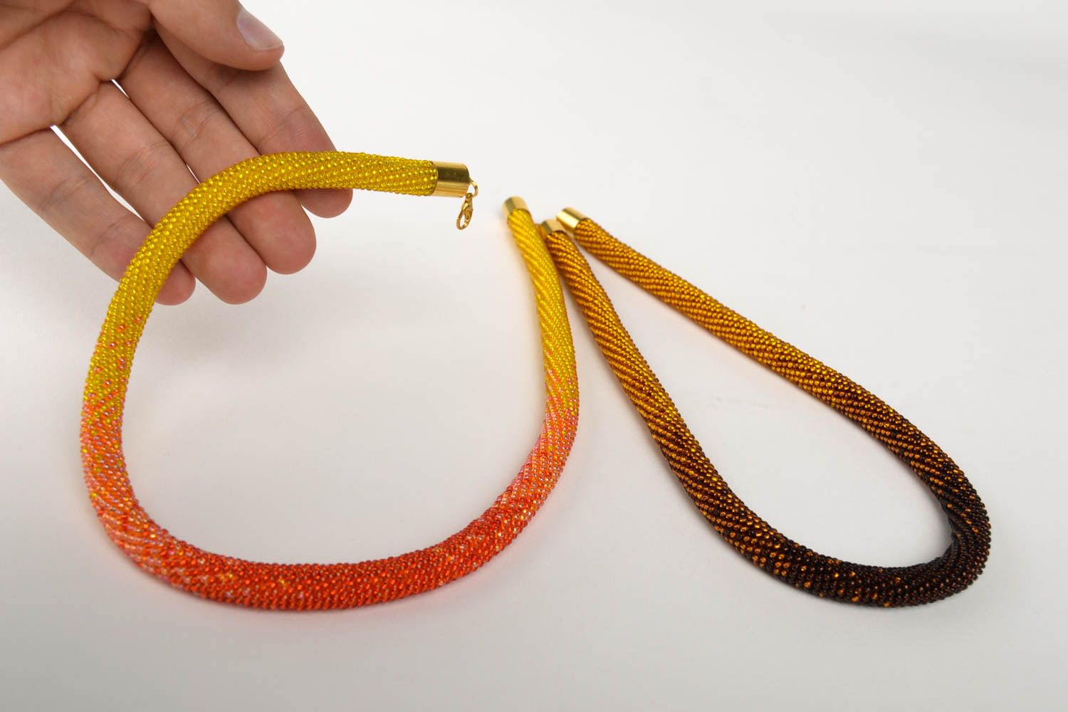 Handmade Rocailles Kette Frauen Accessoire Halskette für Frauen Set von 2 Stück foto 5