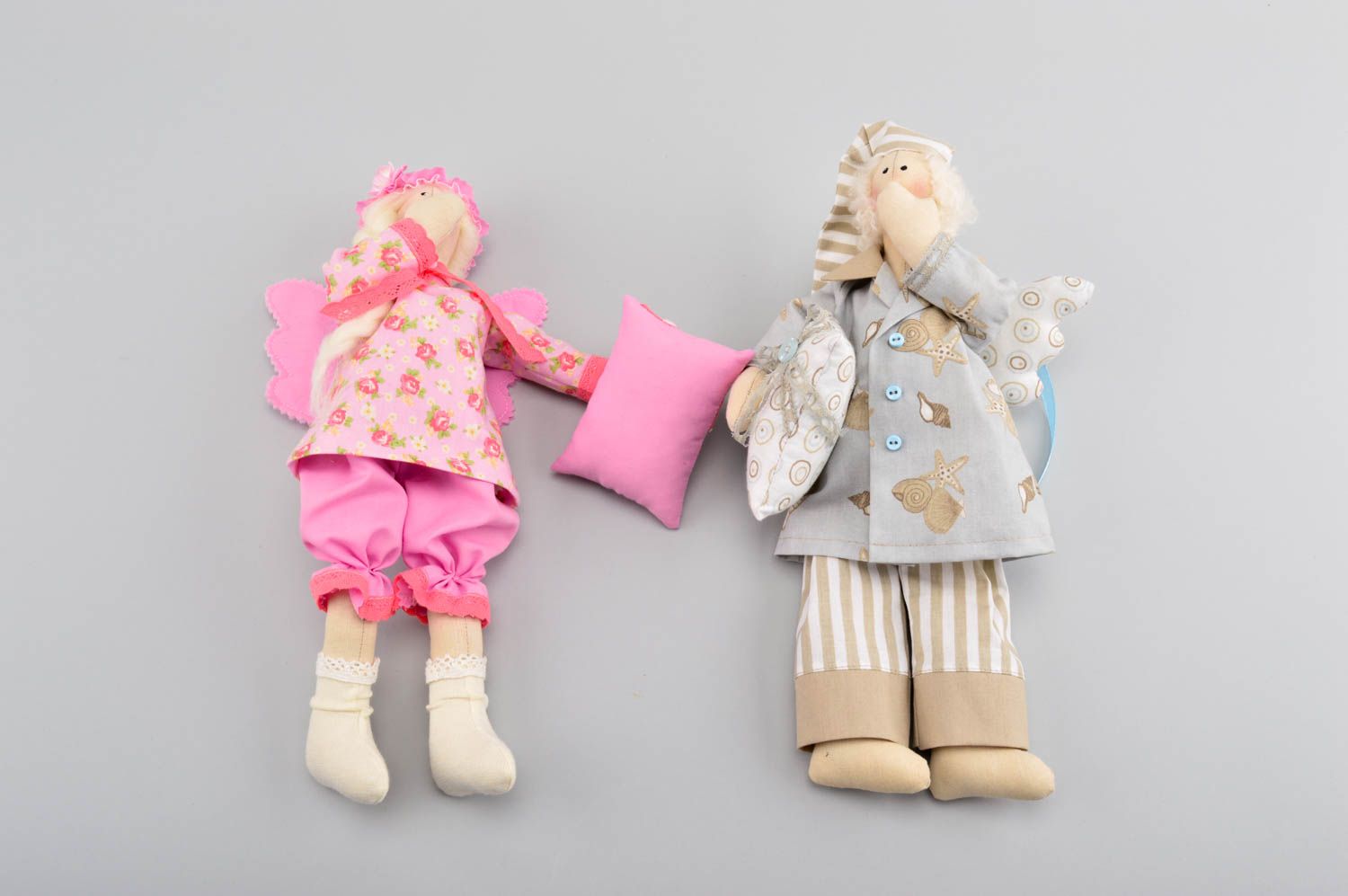 Set of toys handmade soft toys angel toys fabric dolls textile interior dolls photo 2