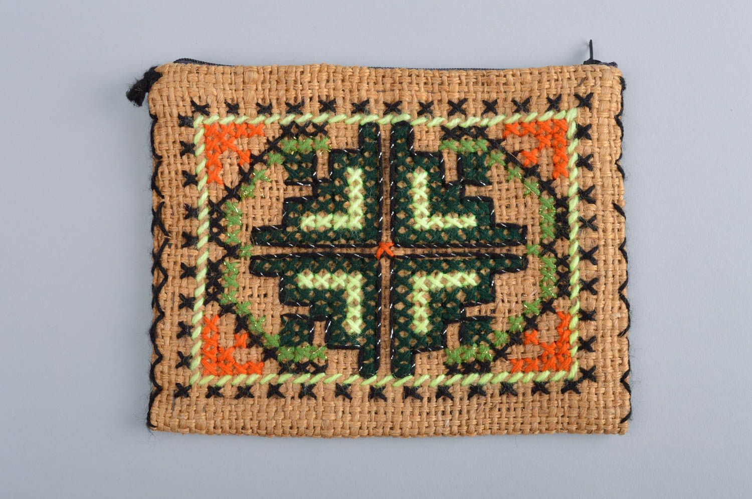 Handmade textile cute purse unusual female wallet purse in ethnic style photo 2
