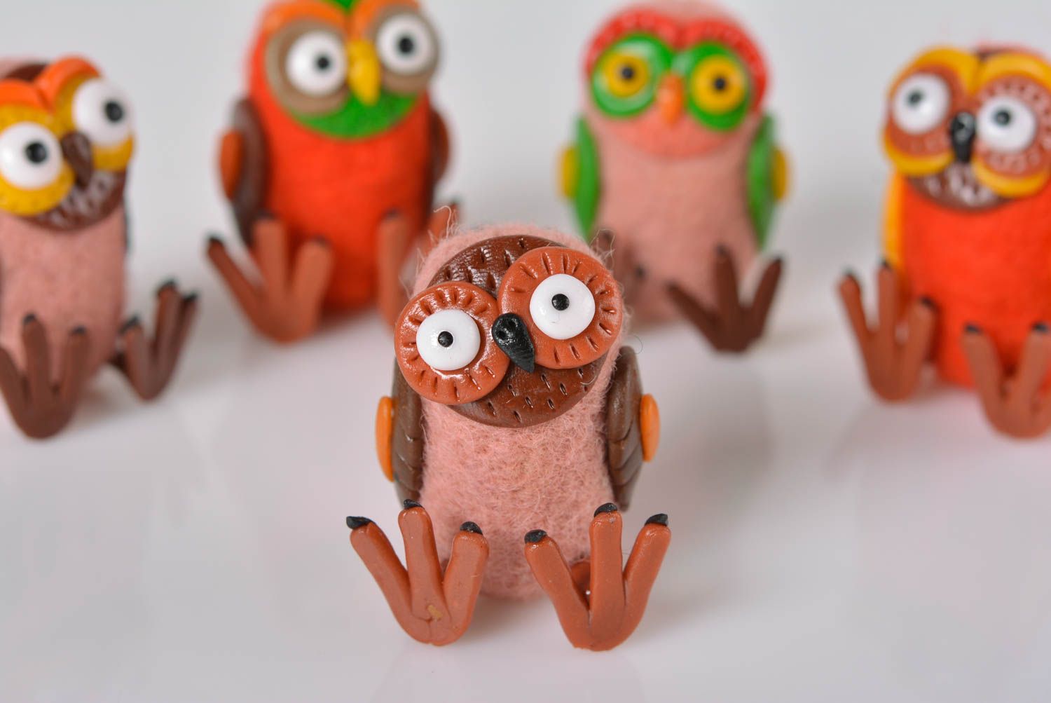 Handmade unusual designer owl cute statuette children toy interior decor photo 3